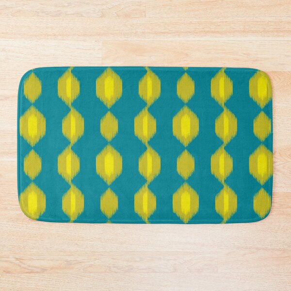 Item preview, Ikat Hex Flow in Antique Gold on Ocean Teal designed and sold by colorofmagic.