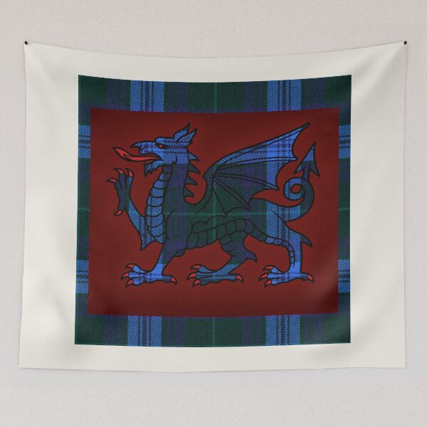 Item preview, Jones Welsh Tartan – Without God, Without Anything & y Ddraig Goch - the red dragon  designed and sold by WheelieGdArt.