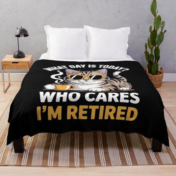 Item preview, What Day Is Today Who Cares I'm Retired Cat Humor Coffee23 designed and sold by RoyTill0Art.