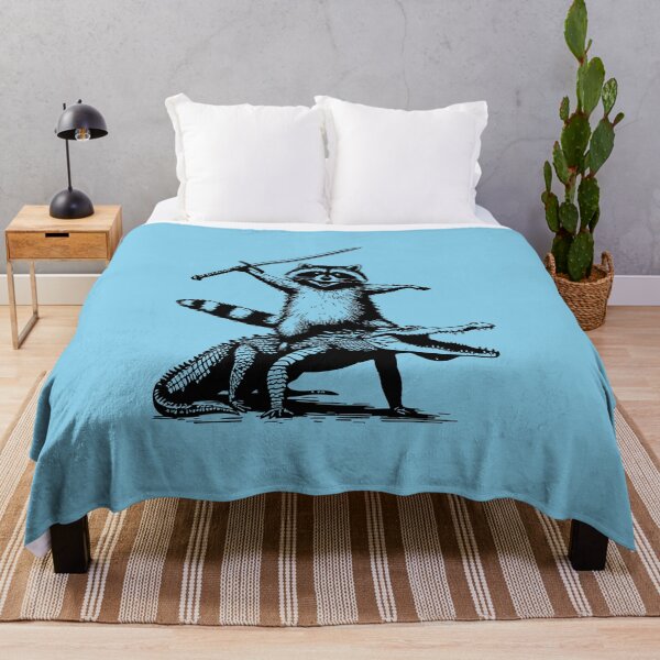 Item preview, Raccoon riding crocodile with sword designed and sold by AnnArtshock.