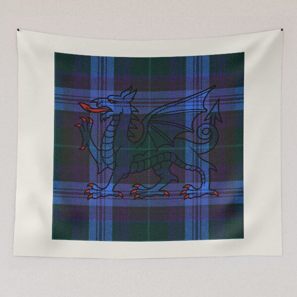 Item preview, Jones Welsh Tartan – Without God, Without Anything & y Ddraig Goch - the red dragon v2 designed and sold by WheelieGdArt.