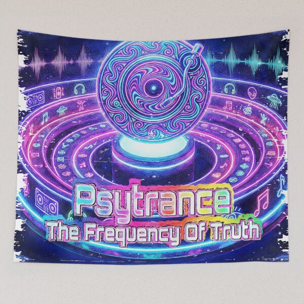 Item preview, Psytrance: The Frequency Of Truth - Cosmic Neon Vinyl & Galaxy Art designed and sold by Hen-C-Art.