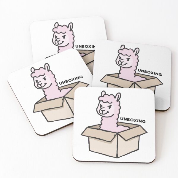Item preview, Pink Llama in a Box – “Unboxing” Meme Doodle | Cute Funny Llama Sticker designed and sold by MartynaMakes.