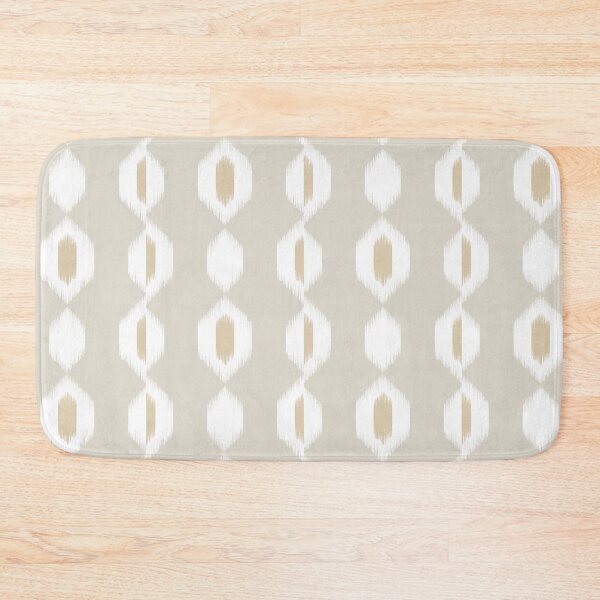 Item preview, Ikat Hex Flow in white on linen designed and sold by colorofmagic.