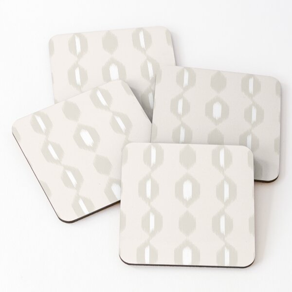 Item preview, Ikat Hex Flow in Linen on Pearl designed and sold by colorofmagic.