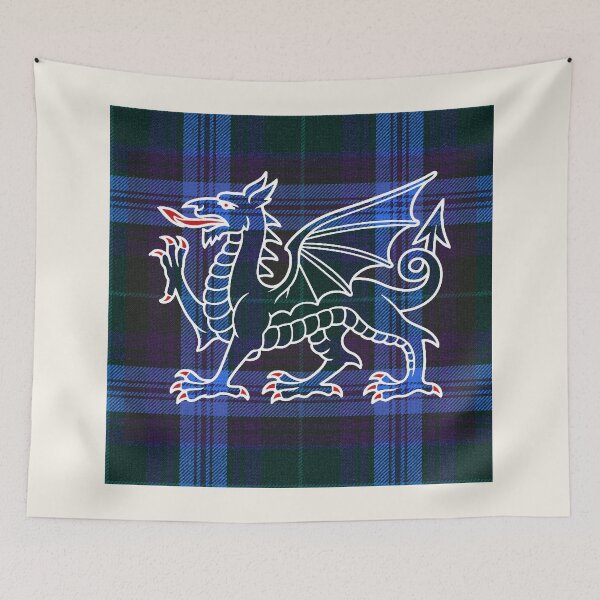 Item preview, Jones Welsh Tartan – Without God, Without Anything & y Ddraig Goch - the red dragon v3 designed and sold by WheelieGdArt.