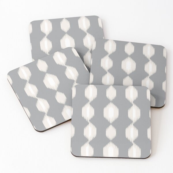Item preview, Ikat Hex Flow in Pearl on Iron Gray designed and sold by colorofmagic.