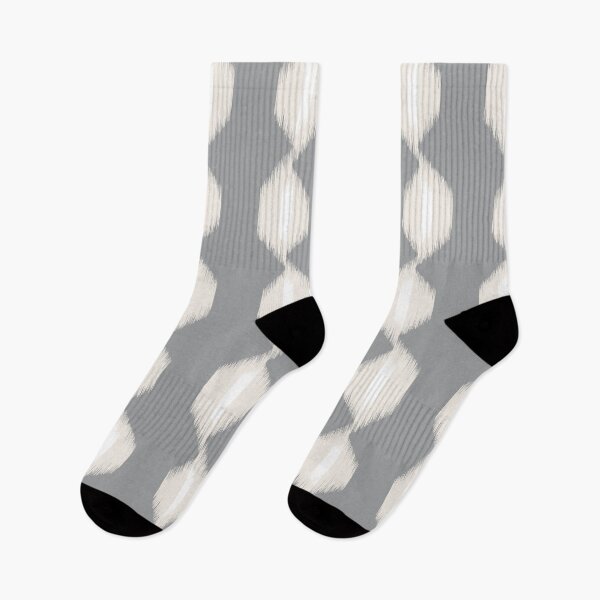 Item preview, Ikat Hex Flow in Pearl on Iron Gray designed and sold by colorofmagic.