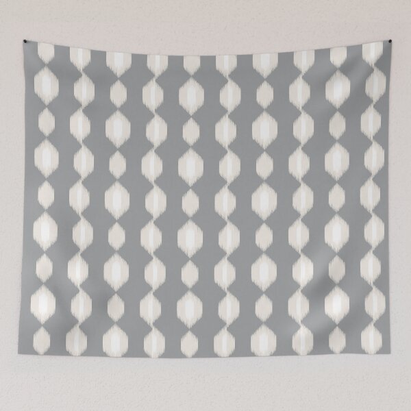 Item preview, Ikat Hex Flow in Pearl on Iron Gray designed and sold by colorofmagic.