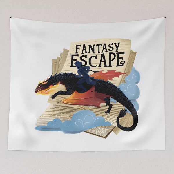 Item preview, Dragon Rider — “Fantasy Escape” Book Lover Design designed and sold by SleekLineSketches.