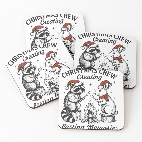 Item preview, Christmas Crew Campfire – Raccoon and Rabbit Winter Design designed and sold by Graphic Botique.