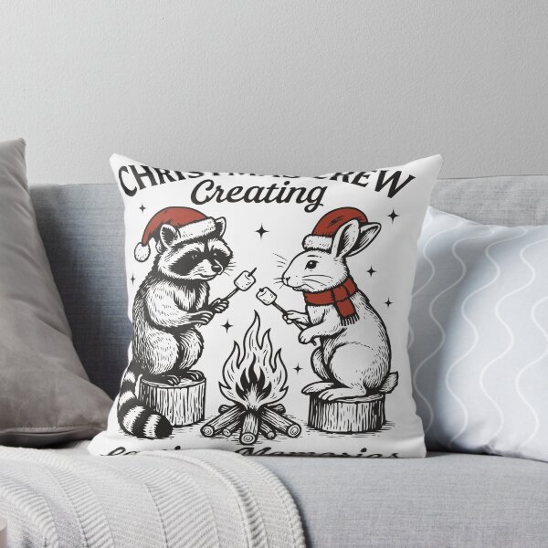 Item preview, Christmas Crew Campfire – Raccoon and Rabbit Winter Design designed and sold by Graphic Botique.