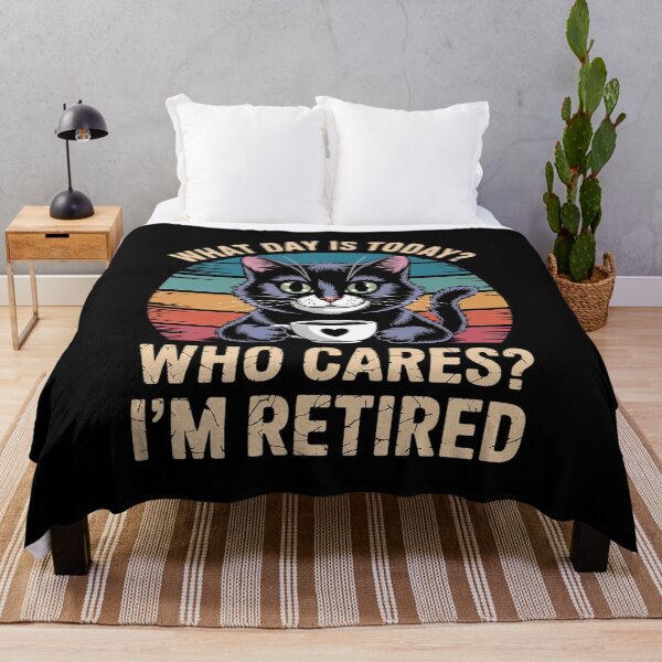 Item preview, What Day Is Today Who Cares I'm Retired Coffee Cat Lovers Men Women designed and sold by RuthGAArt.