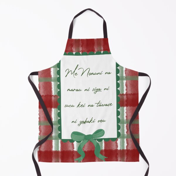 Item preview, Fijian Kalougata Nomuni Siga ni Sucu Print – Red Plaid with Green Bow designed and sold by lolomastudio.