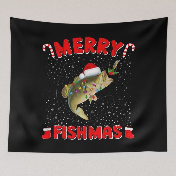 Item preview, Merry Fishmas Christmas Bass Fishing Xmas Fishing designed and sold by KatheWanda.