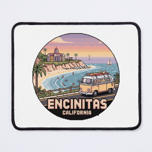 Item preview, Encinitas California Pixel Art Coastal Surf Design designed and sold by CircinusStore.