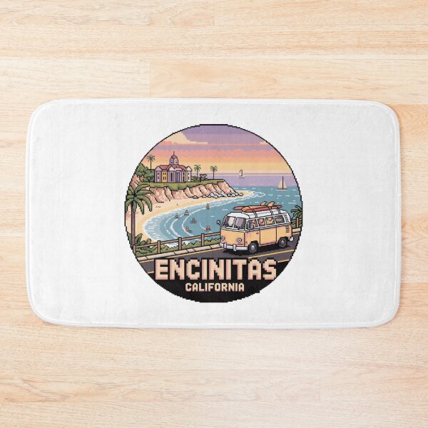 Item preview, Encinitas California Pixel Art Coastal Surf Design designed and sold by CircinusStore.