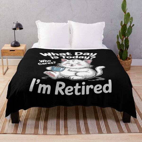 Item preview, What Day Is Today Who Cares I'm Retired Cat Coffee Cup designed and sold by RuthGAArt.