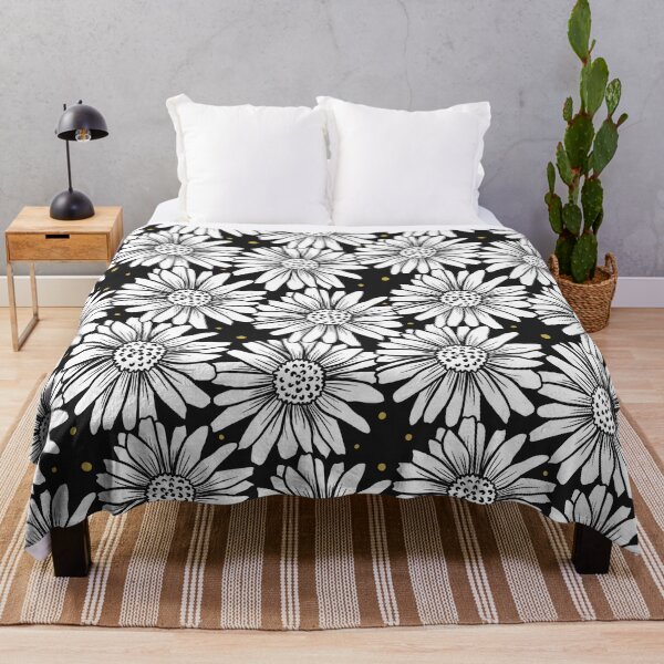 Item preview, Black and white daisies designed and sold by Meggiesbrush.