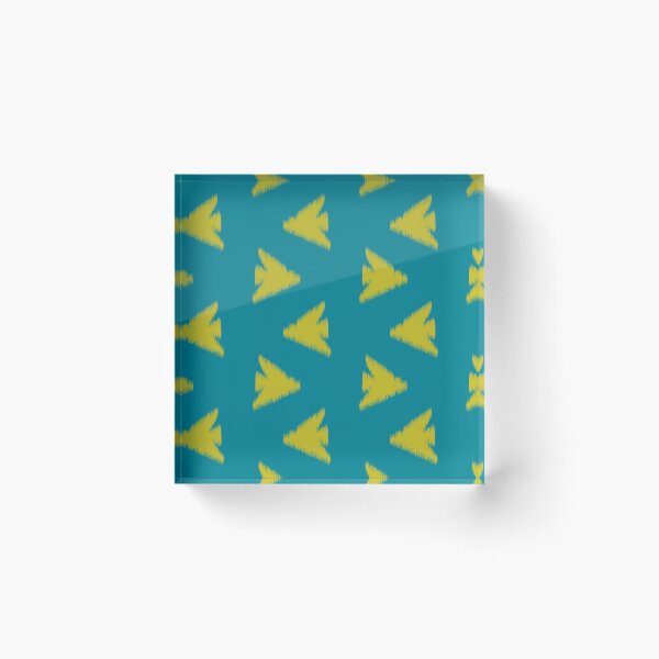 Item preview, Ikat Bird Flow in Antique Gold on Ocean Teal designed and sold by colorofmagic.