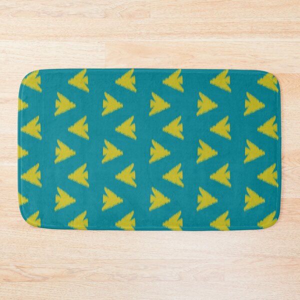 Item preview, Ikat Bird Flow in Antique Gold on Ocean Teal designed and sold by colorofmagic.