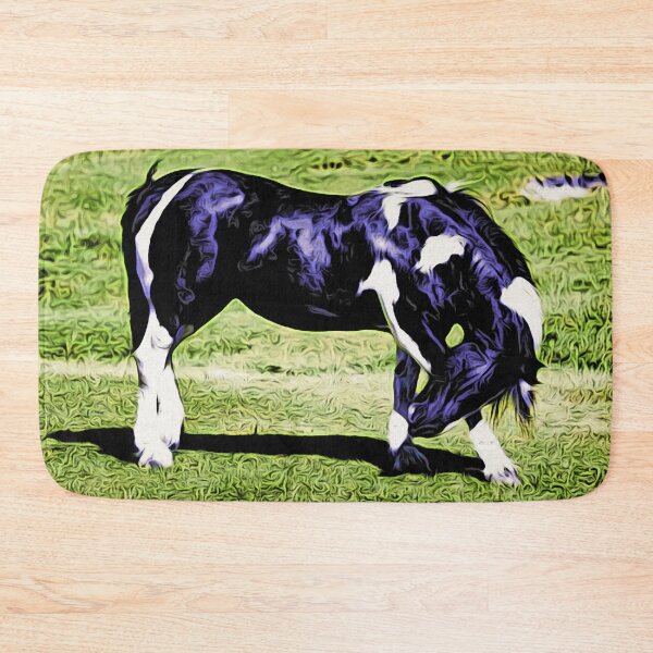 Item preview, A proud, noble horse in Lofoten – Moku-Hanga style / Swiss Artwork Photography designed and sold by Raphael Wolf.