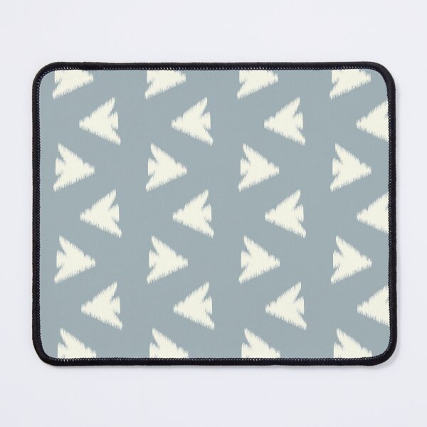 Item preview, Ikat Bird Flow in Ivory on Silver Blue designed and sold by colorofmagic.