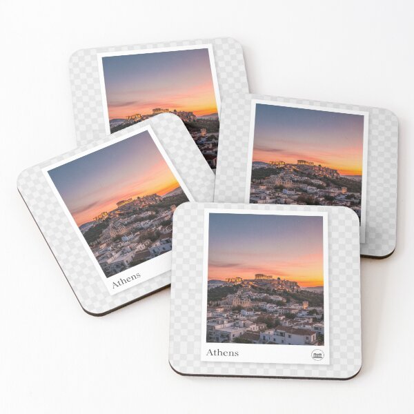 Item preview, Athens Sunset Cityscape Travel Poster designed and sold by DreamBuySell.