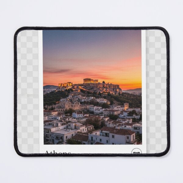 Item preview, Athens Sunset Cityscape Travel Poster designed and sold by DreamBuySell.