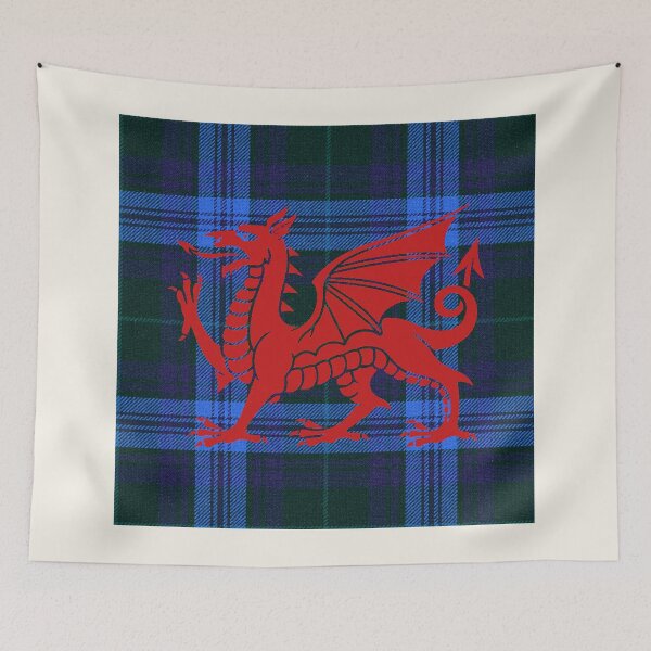 Item preview, Jones Welsh Tartan – Without God, Without Anything & y Ddraig Goch - the red dragon v4 designed and sold by WheelieGdArt.