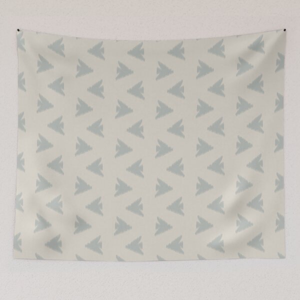 Item preview, Ikat Bird Flow in Stone Gray on Linen designed and sold by colorofmagic.