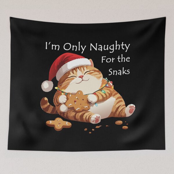 Item preview, ​I'm Only Naughty For The Snacks Cat T-Shirt | Funny Feasting Feline Gift designed and sold by SylwiaPrint.