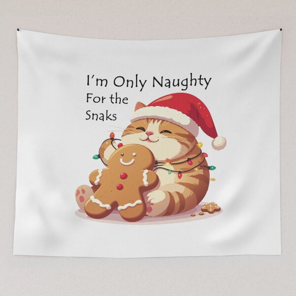 Item preview, ​I'm Only Naughty For The Snacks Cat T-Shirt | Funny Feasting Feline Gift designed and sold by SylwiaPrint.