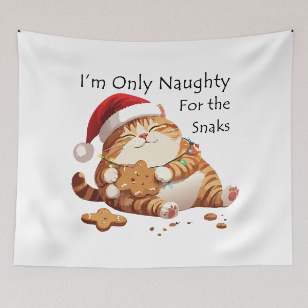 Item preview, ​I'm Only Naughty For The Snacks Cat T-Shirt | Funny Feasting Feline Gift designed and sold by SylwiaPrint.