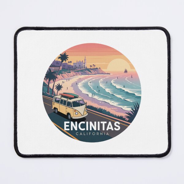 Item preview, Encinitas California Coastal Sunset Surf Illustration designed and sold by CircinusStore.