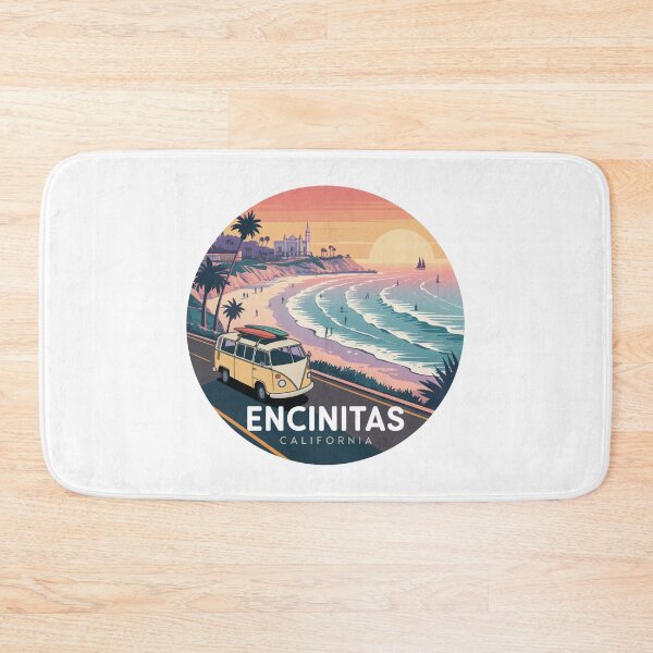 Item preview, Encinitas California Coastal Sunset Surf Illustration designed and sold by CircinusStore.