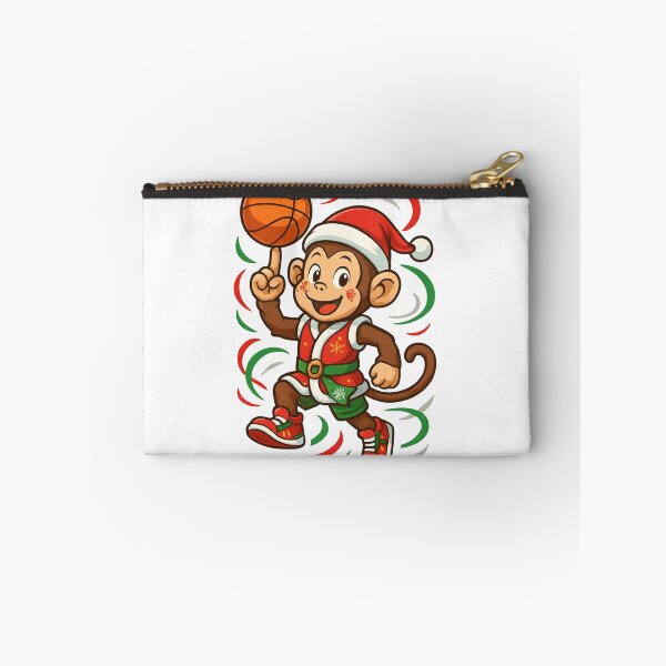 Item preview, Festive Christmas Monkey Mascot Playing Basketball designed and sold by MoBoCH.
