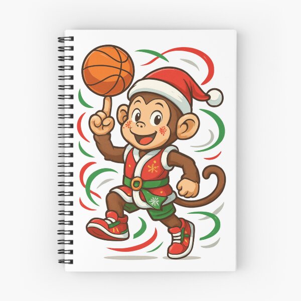 Item preview, Festive Christmas Monkey Mascot Playing Basketball designed and sold by MoBoCH.