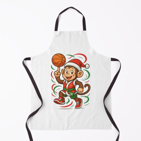 Item preview, Festive Christmas Monkey Mascot Playing Basketball designed and sold by MoBoCH.