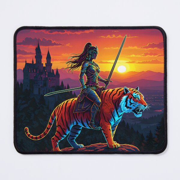 Item preview, Tiger Rider Warrior Sunset designed and sold by AnimalAirtistry.