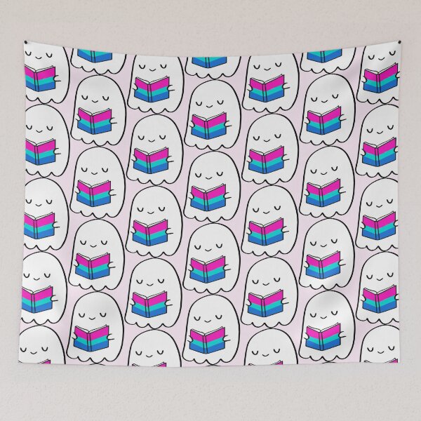 Item preview, Polysexual Ghost Reading – Cute Pride Book Aesthetic designed and sold by Cannaxes Studio.