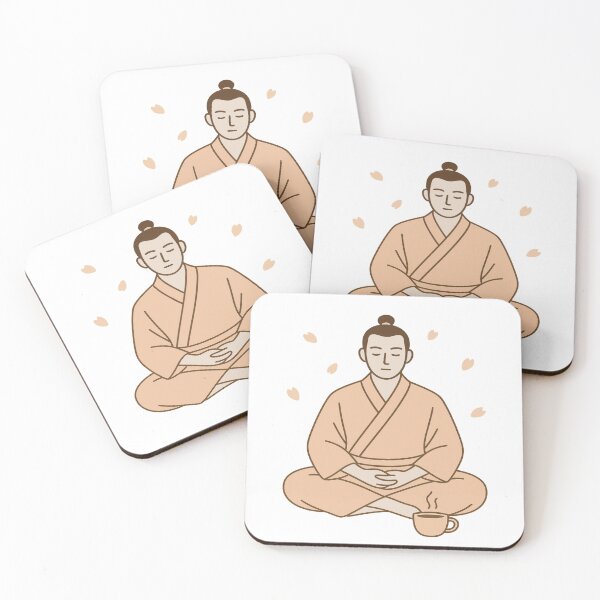 Item preview, Zen Samurai Coffee Ritual – Minimalist Japanese Meditation Art designed and sold by Globalcitytees.