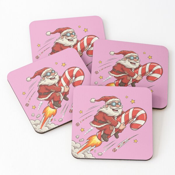 Item preview, Santa on Candy Cane Rocket designed and sold by YourDesignVibes.