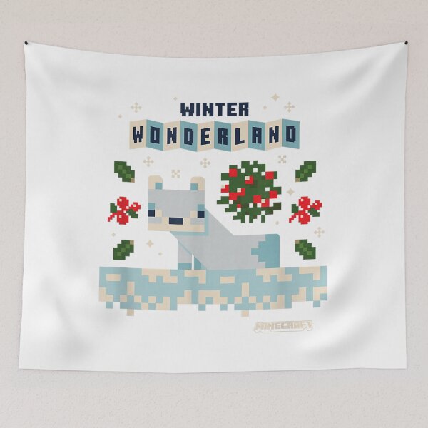 Item preview, Minecraft Christmas Winter Wonderland Cute Snow Fox Shot  designed and sold by RykerKare.