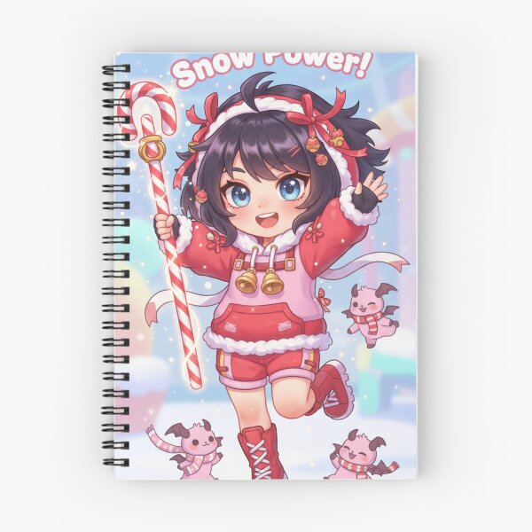 Item preview, Snow Power Chibi Girl – Christmas Candy Cane Magical Art Print designed and sold by Ellie Creations.