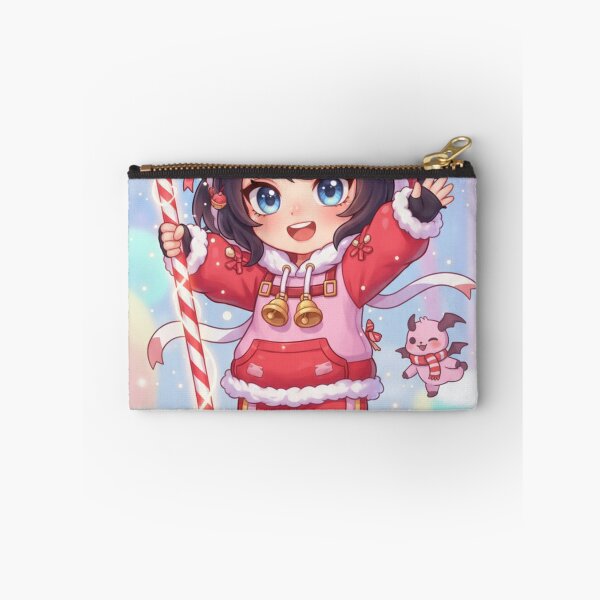 Item preview, Snow Power Chibi Girl – Christmas Candy Cane Magical Art Print designed and sold by Ellie Creations.