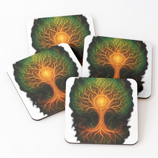 Item preview, Mystic Emberwood – The Burning Green Tree of Life designed and sold by rocksuti.