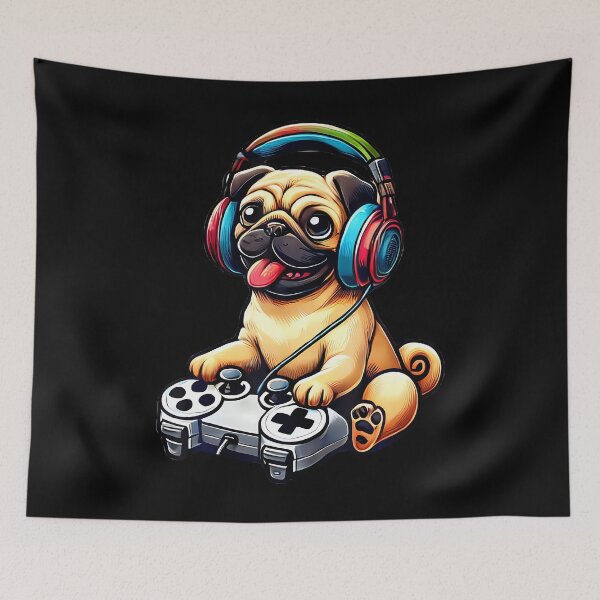 Item preview, Dog Pug Funny Video Games Gamer designed and sold by TiffanyLucia.