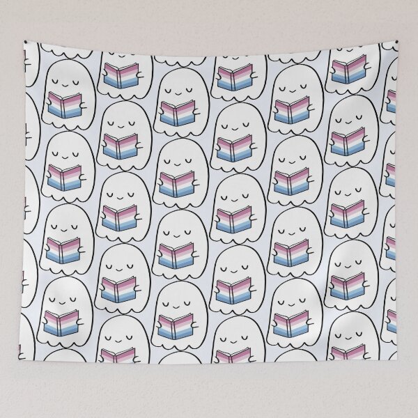 Item preview, Bigender Ghost Reading – Pastel Pride Book Cute Design designed and sold by Cannaxes Studio.
