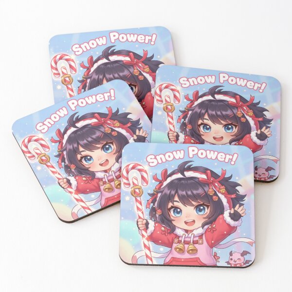 Item preview, Snow Power Chibi Girl – Christmas Candy Cane Magical Art Print designed and sold by Ellie Creations.